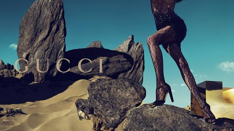  2010 Gucci ads giving the already leggy models maximum elongation